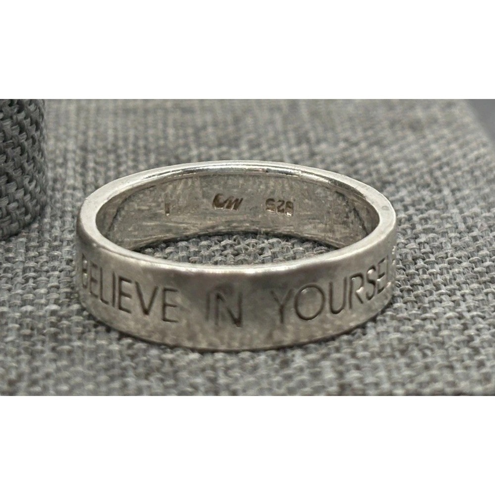 CW Sterling Silver 925 Believe In Yourself Magic Will Happen Ring Band Sz 7.5